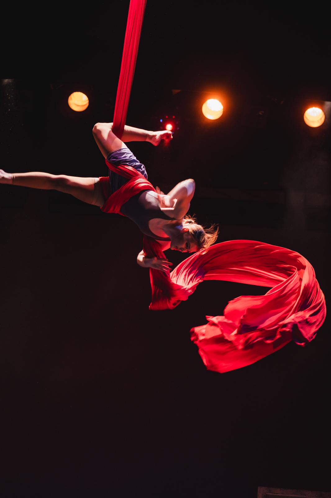 Clara Alex performing aerial silks